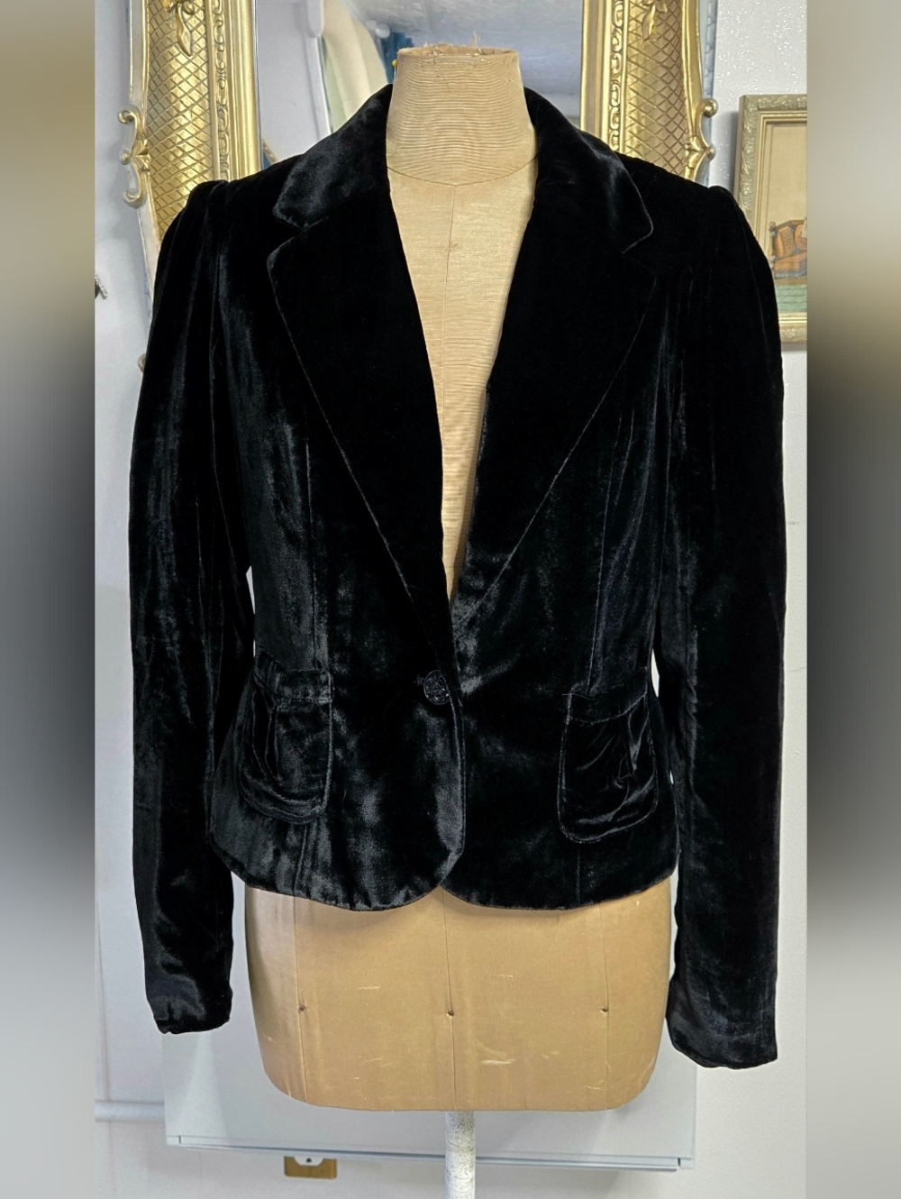 Black Velvet Women's Blazer Jacket